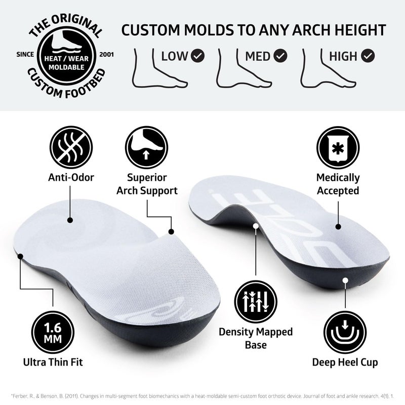 SOLE Active Thin Insoles - Custom Moldable Orthotic Support for Any Arch Type, Plantar Fasciitis Relief - Mens Size 6/Womens Size 8, 1 Pair - Image 2